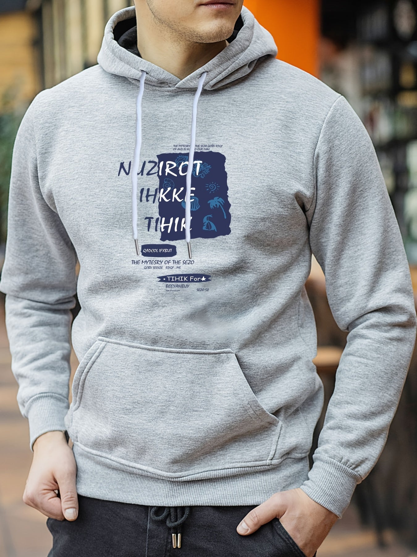 Letter Print Hoodie Hoodies For Men Men's Casual Graphic Pullover