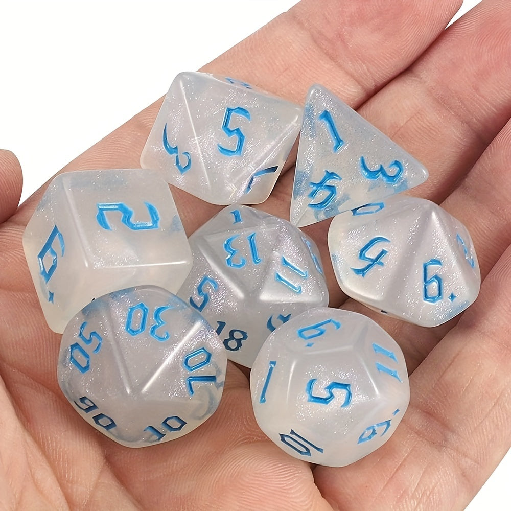7pcs Acrylic Opaque Polyhedral Dice Set for Table & Role Playing Games