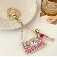Crystal Handbag Keychain Hanging Key Ring Purse Bag Backpack Car Charm
