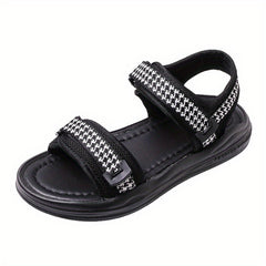 Women's Houndstooth Platform Sandals Ankle Strap Casual Sandals