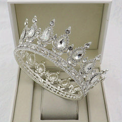 3pcs Crystal Prince Crown Headband Wedding Bridal Hair Jewelry