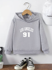 Girls LA Print Hooded Sweatshirt Top Long Sleeve Pullovers