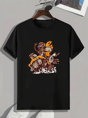 Werewolf Pattern Print Men's Sports T-shirt Graphic Tee for Fitness Activities