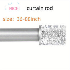 Heavy Duty Silver Curtain Rod, 2" Diameter, Adjustable Modern Drapery Rod