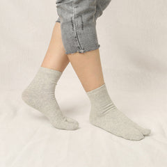 Solid Flip Flop Socks Toe Separated Two Finger Socks Women's Stockings