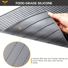 Silicone Dish Drying Mat Eco Friendly Heat Resistant Pad for Kitchen Counter