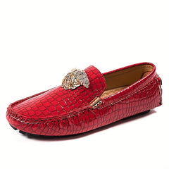 Men's Metallic Decor Moc Toe Loafers