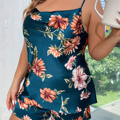 Floral Print Cami Top & Shorts Lounge Set