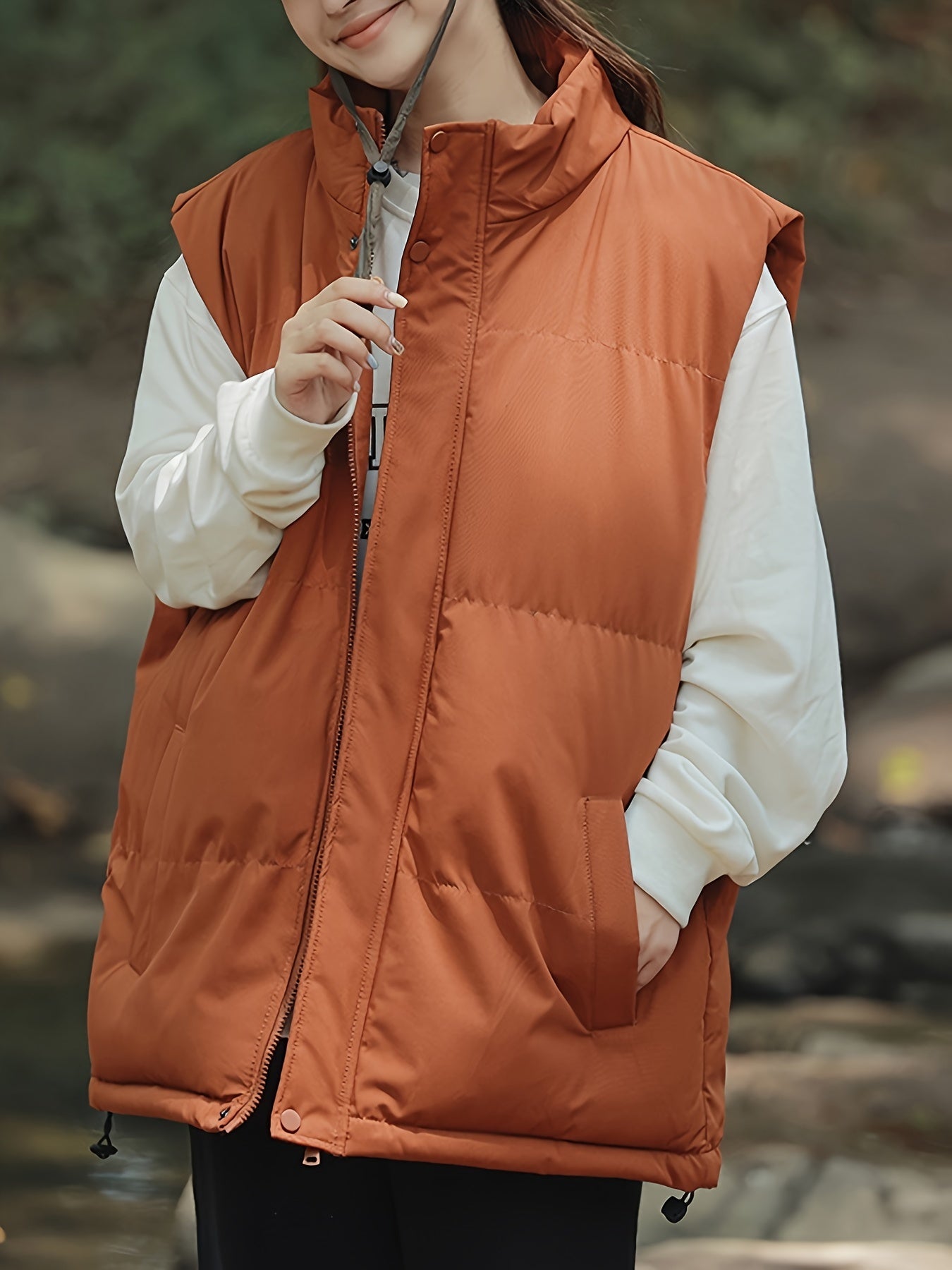Warm Sleeveless Jacket Stand Collar Women's Vest Outdoor Sports