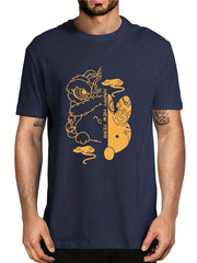 Happy Year Men's Letter Print T shirt Casual Tee