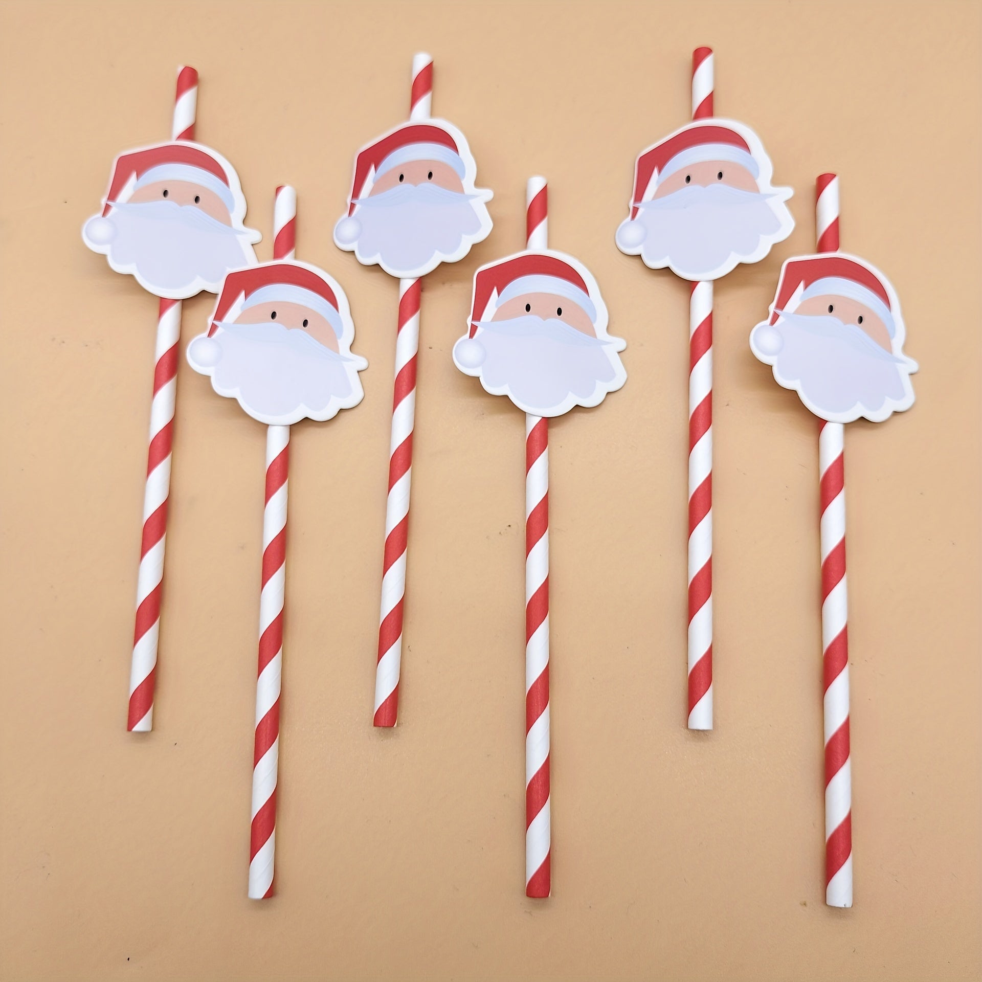 Christmas Paper Straws Set Biodegradable Party Decorations