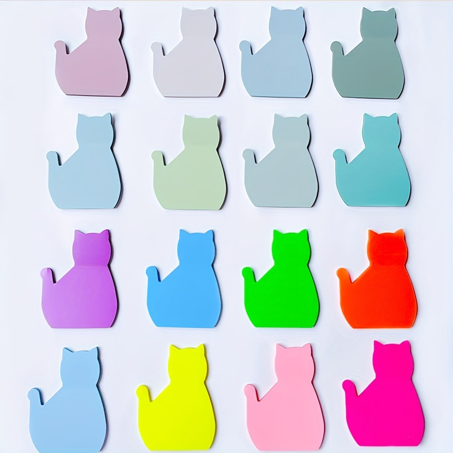 400 Cat Shaped Sticky Notes, 8 Packs, Self-Adhesive