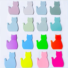400 Cat Shaped Sticky Notes, 8 Packs, Self-Adhesive