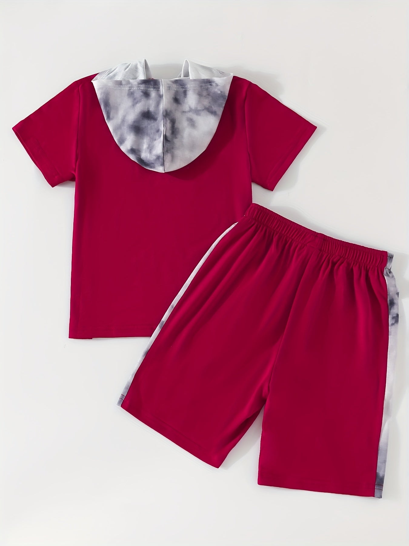 Boys Hooded T Shirt & Sport Shorts Set for Summer