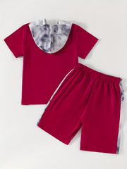 Boys Hooded T Shirt & Sport Shorts Set for Summer