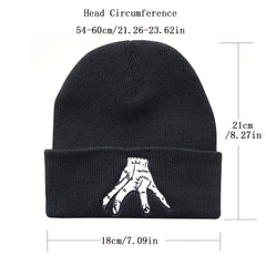 Embroidery Beanie Hip Hop Knit Hat Warm Knit Hat Unisex Casual Ski Hats