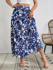 Floral Print Elastic Waist Skirt for Women