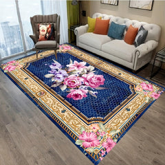 Boho Flower Pattern Kitchen Rug Anti Fatigue Carpet Mat Vintage Non Slip Rugs