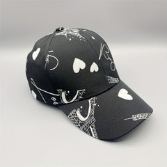 Couple Baseball Cap & Heart Printed Dad Hat Sun Hat