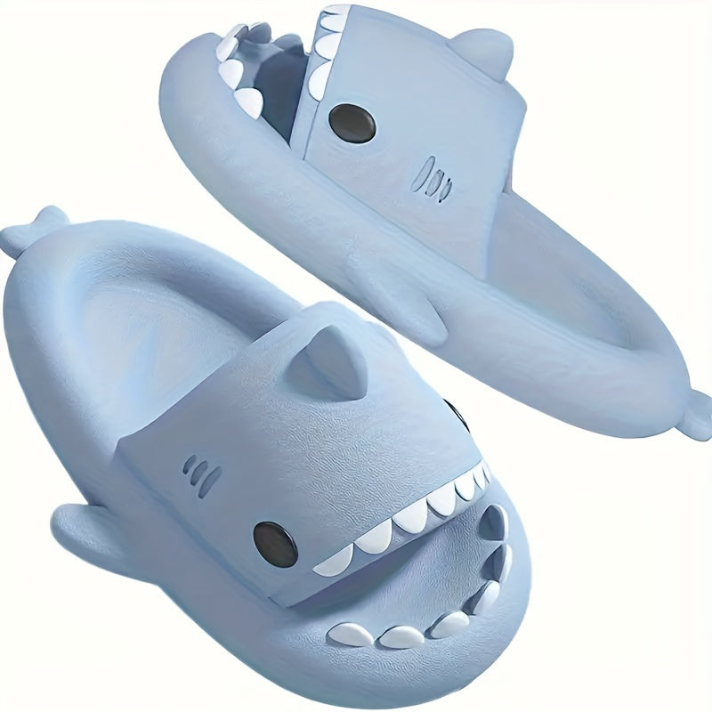 Boy's Cartoon Shark Lightweight Slippers Non Slip Slide Slippers