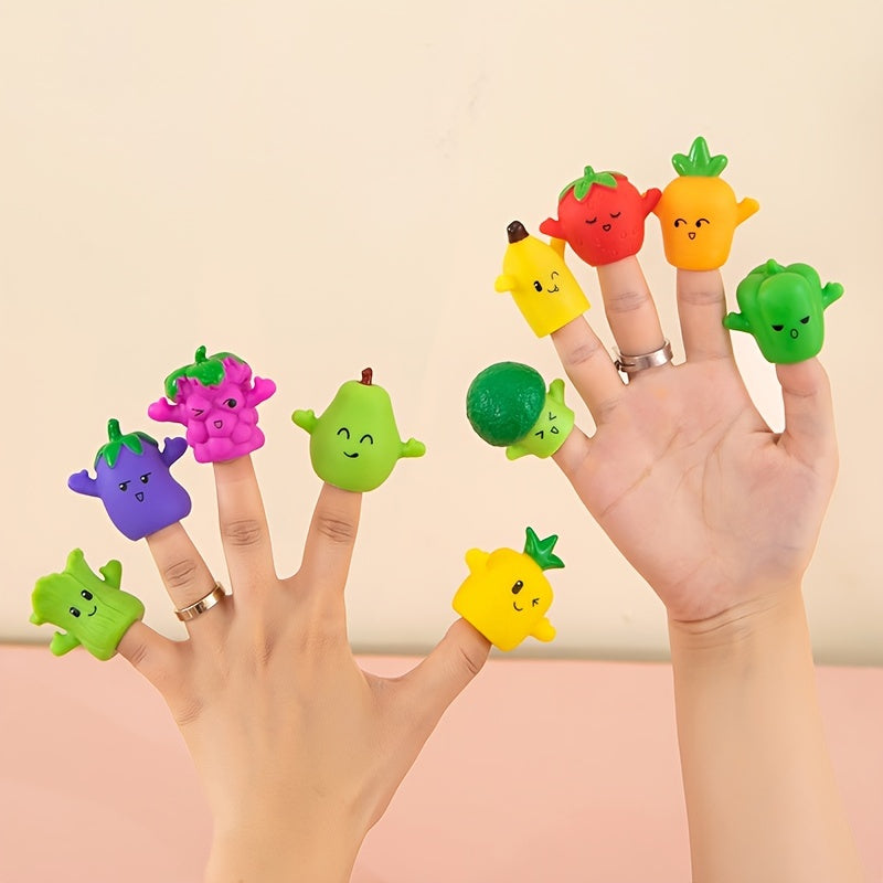 5pcs PVC Fruit Finger Puppet Educational Toy Gift