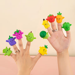 5pcs PVC Fruit Finger Puppet Educational Toy Gift