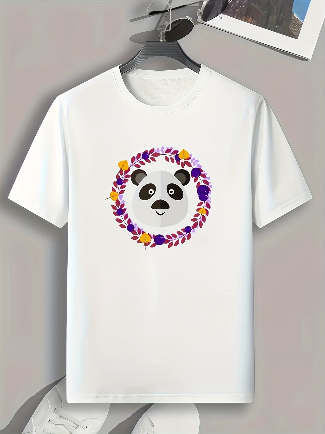 Panda Pattern Print Men's Sports T-shirt Graphic Tee