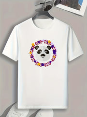 Panda Pattern Print Men's Sports T-shirt Graphic Tee