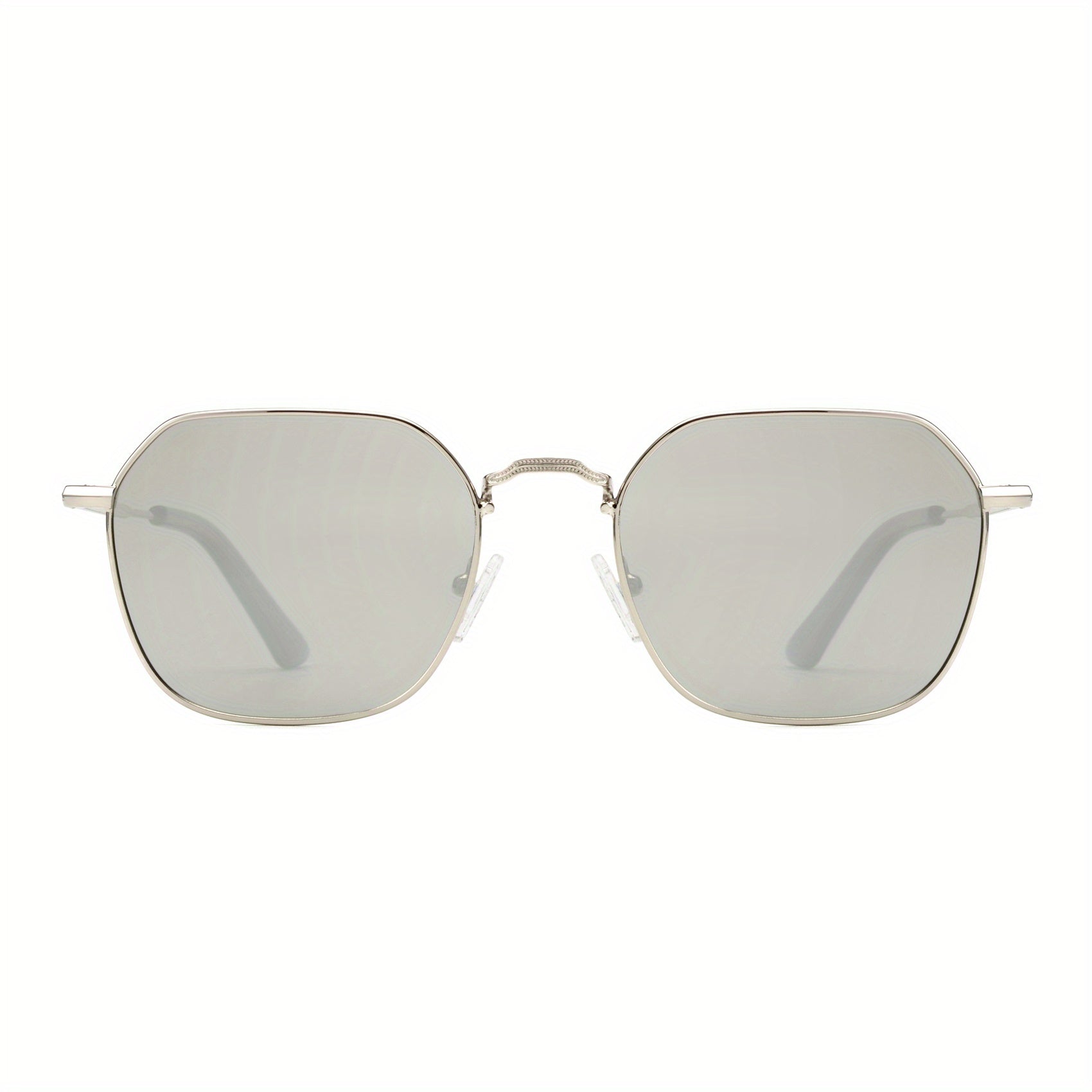 OUWEN Polarized Polygon Sunshade Mirror Unisex Full Frame Aviator Glasses Gray