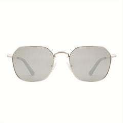 OUWEN Polarized Polygon Sunshade Mirror Unisex Full Frame Aviator Glasses Gray