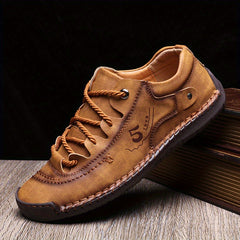 Men's Lace-up Sneakers Casual Outdoor PU Leather Walking Shoes