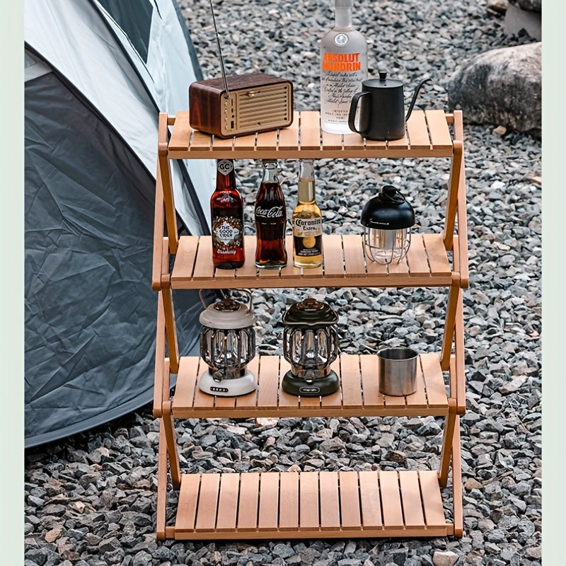Beech Wood Camping Rack Floor layer Solid Wood Storage Rack