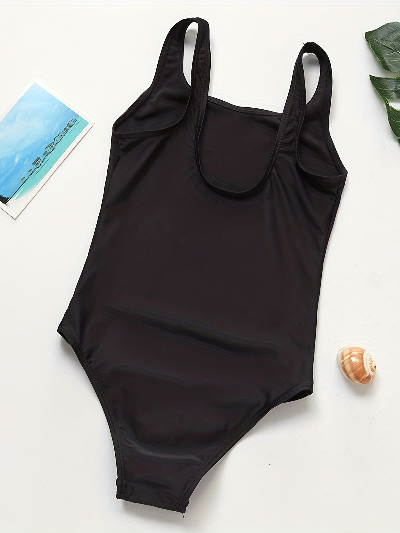 Toddler Girls Letter ICON And Heart Graphic One Piece Swimsuit