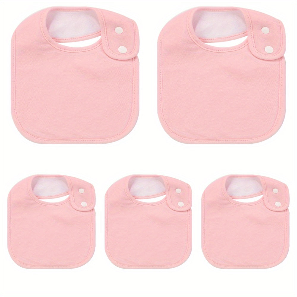 5pcs Organic Cotton Baby Bibs Adjustable Machine Washable