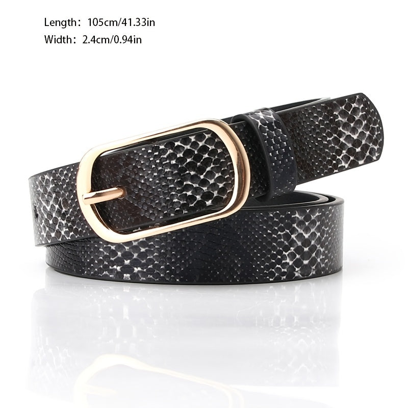 Pin Buckle Belt Decorative PU Leather Belts Jeans Pants Dresses