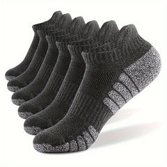 6 Pairs Men's Striped Ankle Socks Stretch Printed