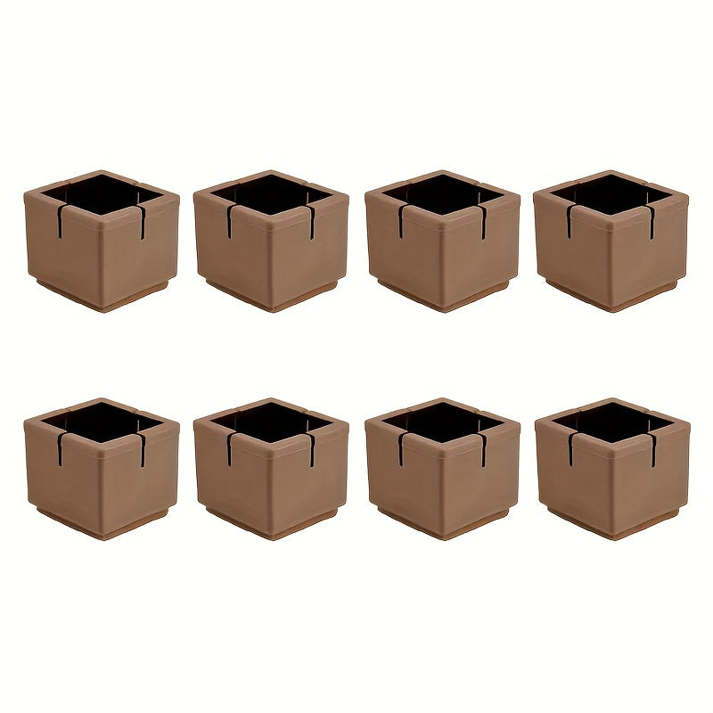8pcs Silicone Furniture Leg Feet Tips Caps Chair Floor Protectors Square