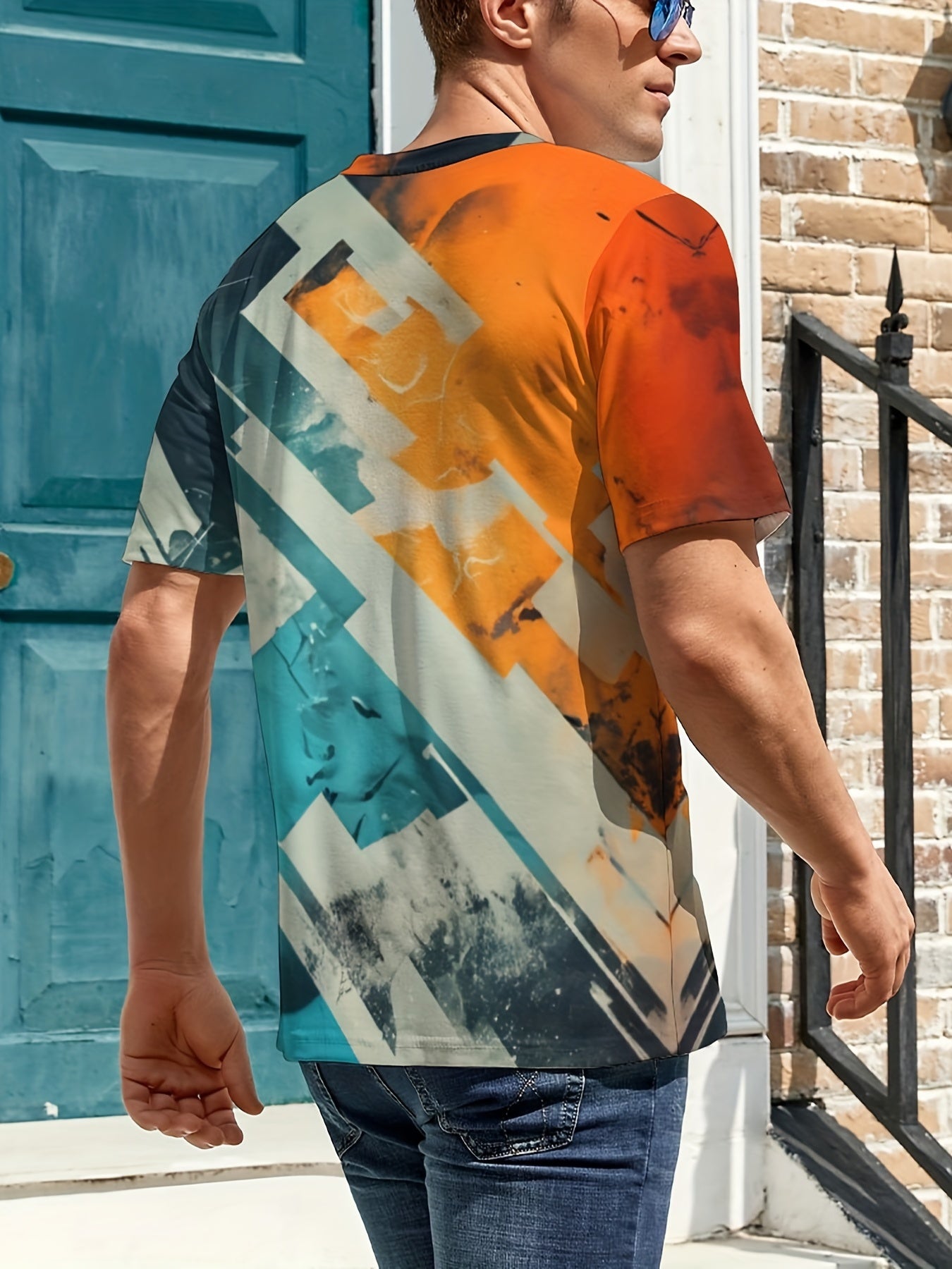 Men's Motorbiker Graphic Tee Casual Stretch Breathable