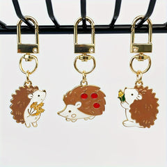 Hedgehog Keychain Thanksgiving Gift For Bags Wallets Car Keys