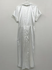 Solid Satin Short Sleeve Mermaid Dress