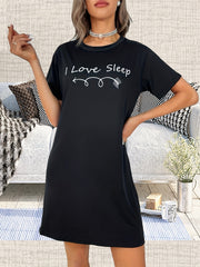 Women's Nightdress Sleepwear Comfy Short Sleeve Round Neck Sleep Dress
