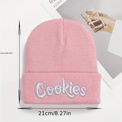 Letter Embroidery Beanie Hip Hop Elastic Skull Cap