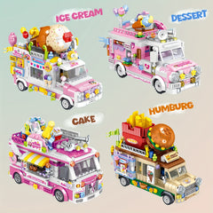 Mini Building Blocks Food Truck Set Creative Model Toy Festive Gift
