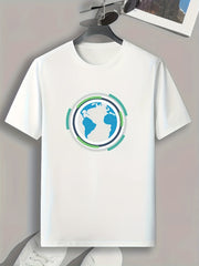 Earth Pattern Print Men's Sports T-shirt Fitness Activitie Tee