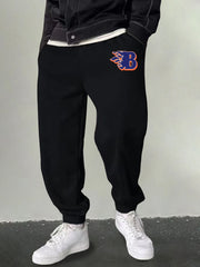Men's B Graphic Sweatpants Casual Drawstring Joggers Outdoor