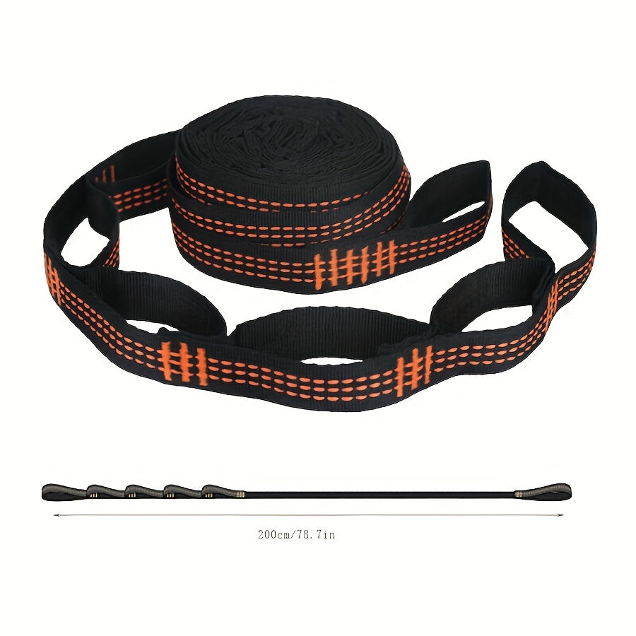 2Pcs Hammock Straps With 5 Ring High Load Bearing Barbed