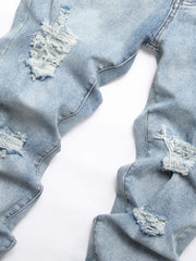 Men's Slim Fit Ripped Jeans Distressed Denim Pants