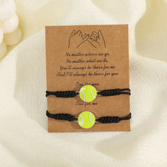 2 Pcs Sports Bracelets - Baseball, Football, Tennis - Friendship Gift