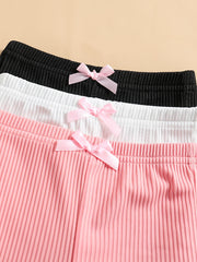Baby Girls Solid Pants Thin Casual Leggings 3pcs