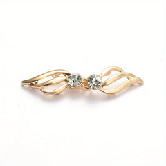 Rhinestone Alloy Pair Buckle Sweater Clip for Stand Collar